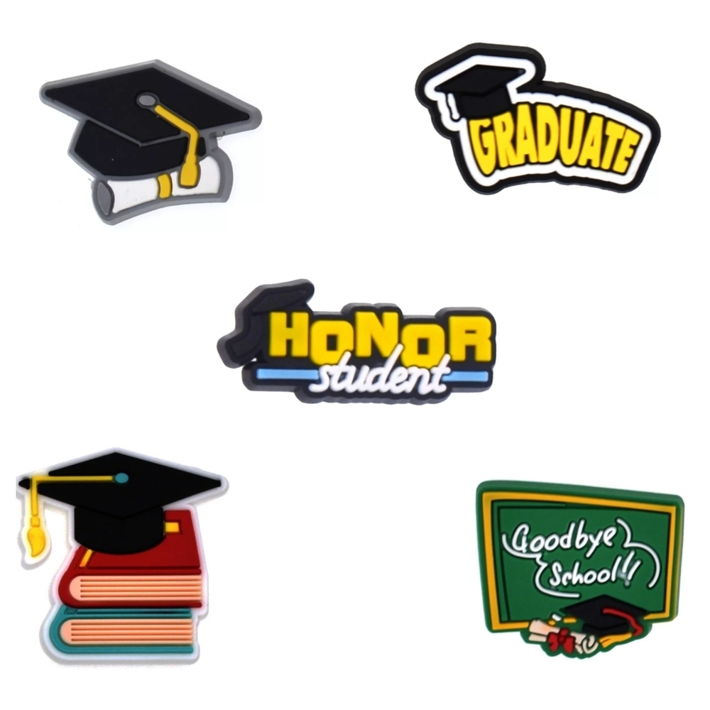 Graduate Croc Charm Set | Graduation Jibbitz | Croc Accessories | Bracelet Charm